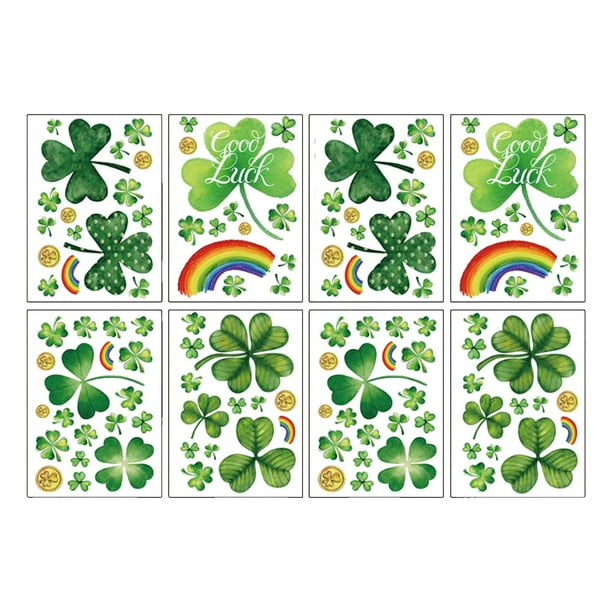 CALLE. Pegatinas para ventana del día de San Patricio, adornos de PVC, pegatinas decorativas removibles para ventana, pegatinas para ventana de