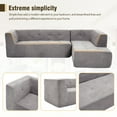 thumbnail image 5 of Williamspace 110.2"x72.8" Modular Sectional Sofa Couch Modern L Shaped Sponge Sofa Minimalist Upholstered Sofa Bed Comfy Couch for Living Room, Free Combination, Light Grey, 5 of 7