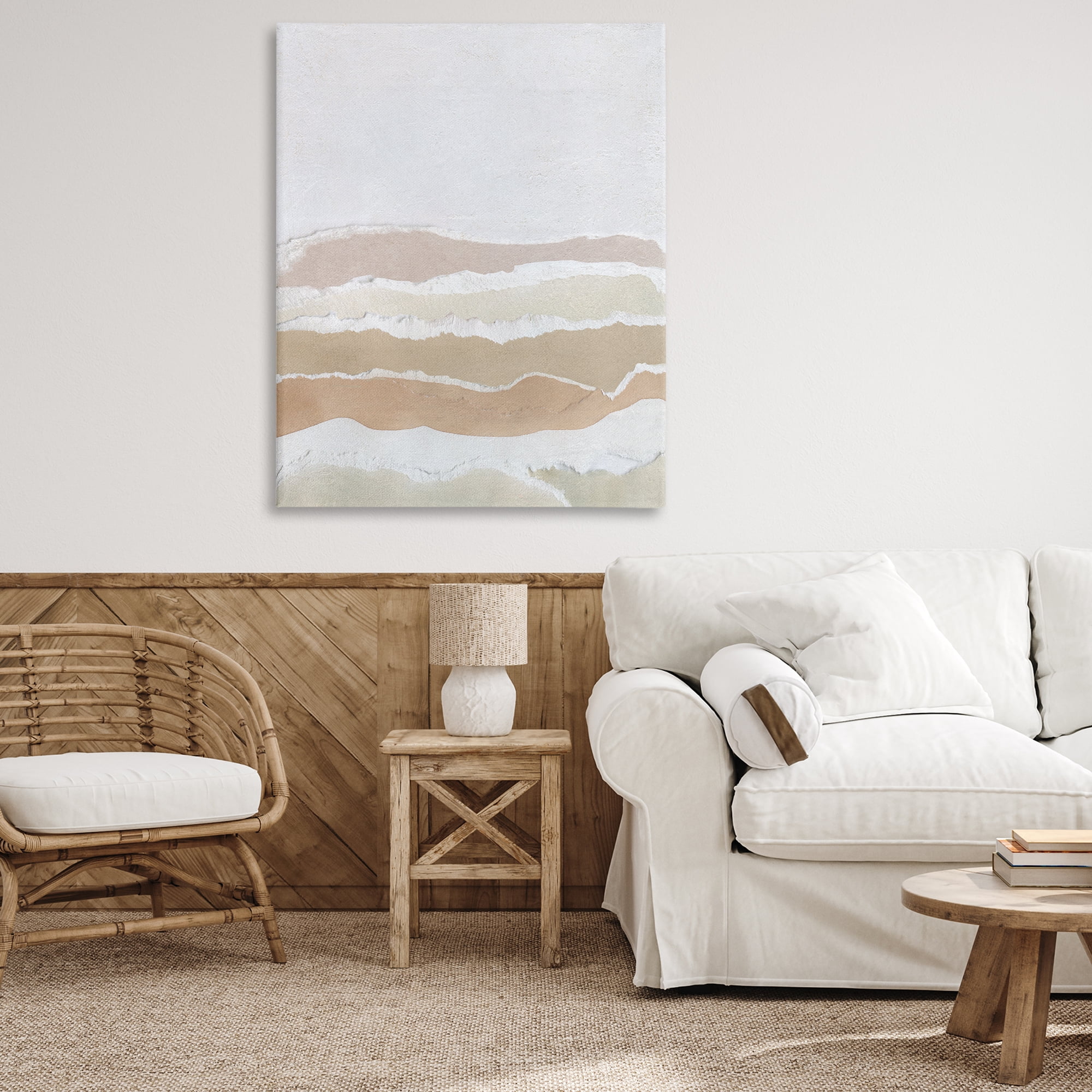 Stupell Industries Desert Dunes Abstraction Abstract Painting Gallery Wrapped Canvas Art Print Wall Art, 36 x 48