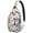 Halloween Cute Trick, variant on Sling Backpack,Halloween Dancing Skeletons Sling Bag with Water Bottle Holder,Waterproof Sling Bag for Men/Women with Headphone Jack for Hiking,Travel