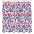 thumbnail image 3 of Ambesonne Garden Shower Curtain, Doodle Peonies Tulips, 69"Wx84"L, Violet Blue Sky Blue, 3 of 3
