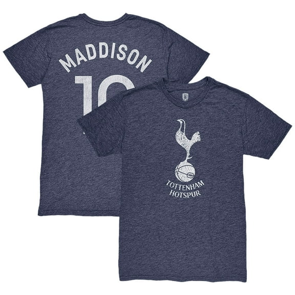 Men's 1863FC James Maddison Heather Navy Tottenham Hotspur Player Name & Number Twisted Tri-Blend Slub T-Shirt