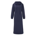 thumbnail image 2 of DondPO Maxi Dress for Women Hoodie Dress Women's Loose Hooded Long Dress Padded Sweatshirt Casual Fashion Dress Large Pocket Dress Casual Dresses Long Sleeve Dress Blue Dress XXL, 2 of 8