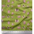 thumbnail image 1 of Soimoi Green Rayon Fabric Dot & Gift Box Party Decor Fabric Printed Yard 42 Inch Wide, 1 of 3