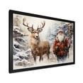 thumbnail image 2 of Designart "Winter Wonderland Santa and His Deer" Animals Framed Wall Art Decor - Modern Farmhouse Red Deer Entryway Framed Wall Art Print, 2 of 6