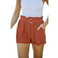 thumbnail image 2 of Women's Shorts Summer New Europe And The United States Loose Waist Strap Pocket Solid Color High Waist Casual Shorts Women, Women's Shorts XXXL, 2 of 5