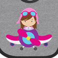 thumbnail image 4 of Inktastic Pilot Girl, Airplane, Plane, Flying, Brown Hair Girls Baby Bib, 4 of 4