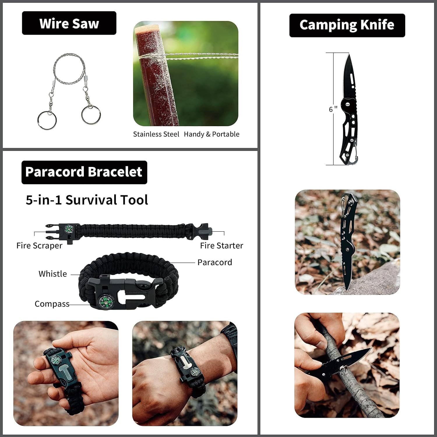 RHINO RESCUE 124-Piece Survival First Aid Kit with MOLLE System and Gear for Car, Camping, Hiking