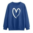 thumbnail image 4 of Blue Sweatshirt for Women Fashion Women's Warm Sweatshirt Casual Long Sleeve O Neck Soft Love Heart Printed Shirt Ladies Winter Sweatshirts Tops Women Fall Clothes, 4 of 5
