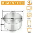 thumbnail image 3 of Cake Pan Set of 4 Stainless Steel Baking Round Cake Pans Tins Bakeware for Birthday Wedding Leak-proof and Easy Clean Mirror Finish and Easy Releasing 4 Inch, 3 of 8