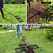 Colwelt 45 x 10 inch Heavy Duty Steel Garden Rake with Long Handle