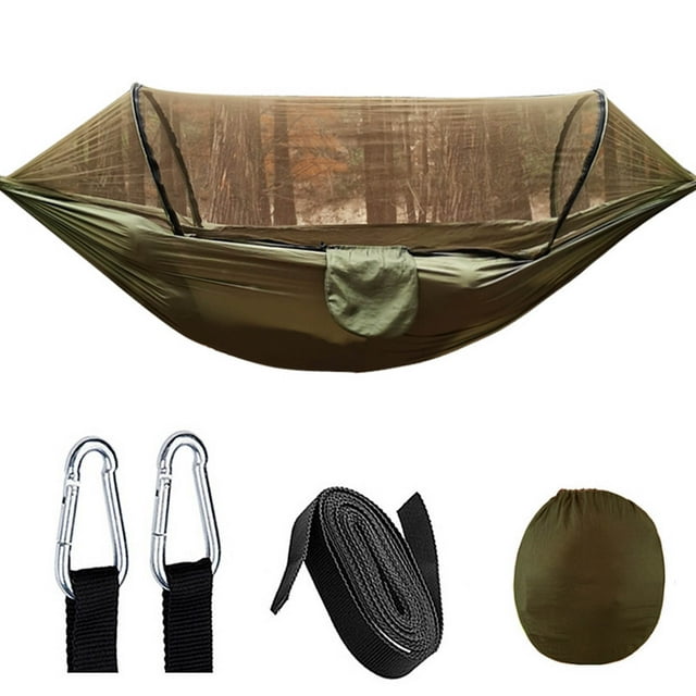 Hamac à Ouverture Rapide Automatique, Tente Hamac Automatique Anti-Renversement avec Filet pour la Randonnée 260x140cm/102x55 Po
