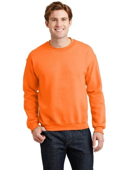 Gildan 18000 Heavy Blend Crewneck Sweatshirt, Safety Orange - Large ...