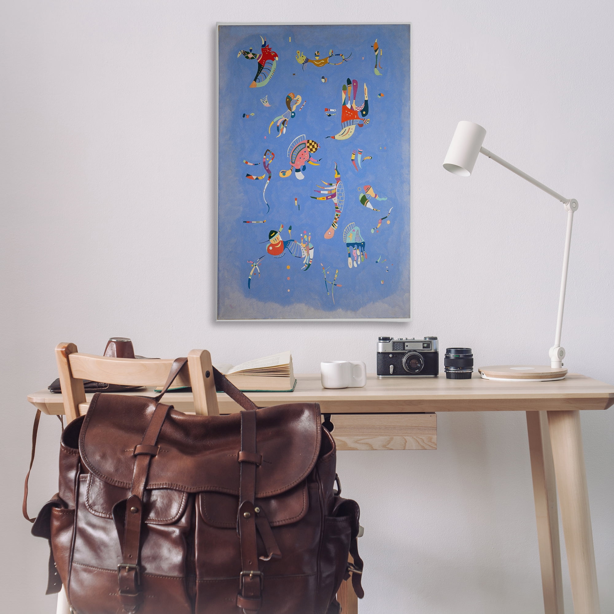 Stupell Industries Kandinsky Sky Blue Painting Abstract Painting Wrapped Canvas Art Print Wall Art, 30 x 45