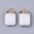 thumbnail image 2 of Electroplate Freshwater Shell Pendants for DIY Jewelry Making with Top Golden Plated Brass Loops and Half Drilled Rectangle Seashell Color 18x10x3mm Hole: 0.8~1.8mm, 2 of 2