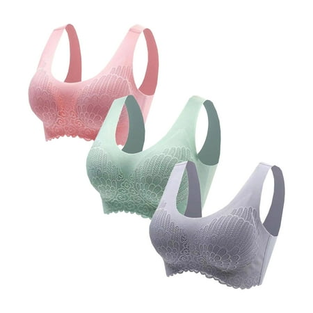 TTUHYWXI Women s Full Figure Minimizer Bras Comfort Large Busts Wirefree Non Padded Plus Size Bra L XL