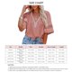 thumbnail image 4 of Borla Cordón Media Manga Blusa Mujer Casual Cuello En V Bordado Camisa Tops Para Citas Fiesta Marrón L, 4 of 6