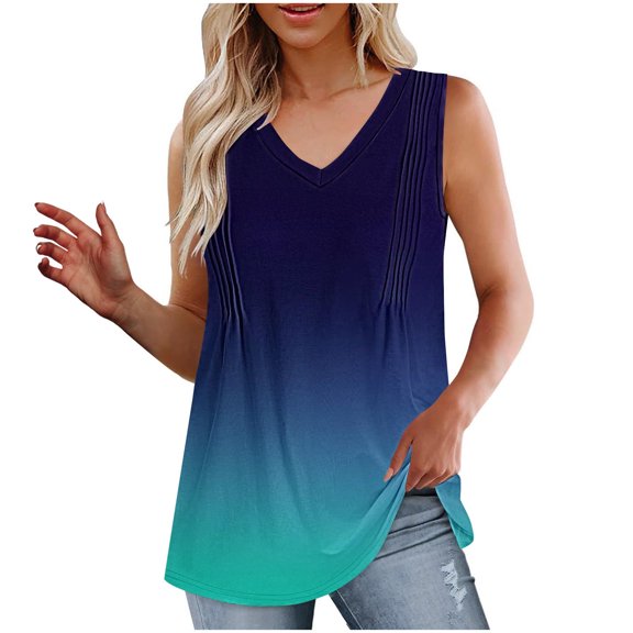 gakvbuo Summer Tank Top for Womens 2025 Summer Fashion Women'S Spring/Summer Solid Color Casual V-Neck Sleeveless Top Tank Top
