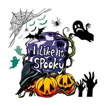 WEGFTDUOP Halloween Ghost Letter Painting Wall Sticker Window Horror Decoration Sticker Self-adhesive Wallpaper