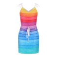 thumbnail image 4 of SMihono Robe d'Été Grande Taille pour Femmes 2023 Mode Femmes Décontractée Col en V Sans Manches Imprimé Teinture sur Nœuds Poches Gilet Mini Robe, 4 of 6