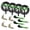 Green, variant on Mega Cargo Control Adjustable Car Tie Downs D-Ring With Ratchet Snap Hooks, 4 Pack, Green