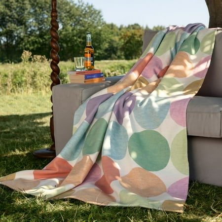IBENA Cotton Pure Candy Colored Dots Oversized Throw