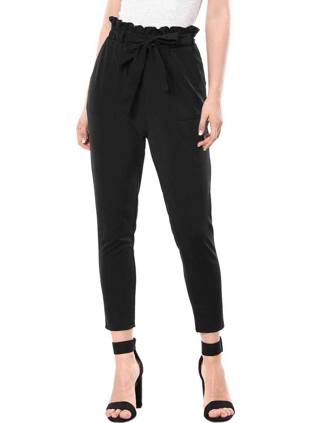 black tapered pants womens
