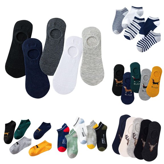 Huowey 5 Pairs No Show Socks For Women Low Cut Athletic Casual Boat Socks Breathable Stretchy Soft Daily Wear Socks