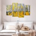 thumbnail image 2 of Elephant Stock Autumn Birch Forest Trees Wall Art - Horizontal Multi Panel Canvas - Living Room Wall Decor - Nature Multi Panel - Yellow And Black Decor - 52" x 32", 2 of 8