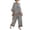 Khaki #2, variant on Guluxicc 2 Piece Women's Matching Sets Crew Neck Batwing Sleeve Top Stripe Print Wide Leg Pants with Pockets Casual Outfits