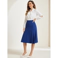 thumbnail image 4 of DARING DIVA Women's Side Zipper Flared Flowy A Line Midi Skirts XS Royal Blue, 4 of 5