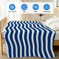 thumbnail image 4 of Navy Blue White Cooling Blanket,Lightweight Breathable Summer Throw Blanket with Double Sided Cold Effect,Abstract Waves Water Ripple Striped Picnic Blankets Bed Sheet for Hot Sleepers 50"x60", 4 of 8