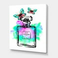 thumbnail image 3 of Designart ' Perfume Chanel Five With Butterflies ' Modern Canvas Wall Art Print, 3 of 4