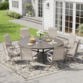 thumbnail image 5 of DIFY 63" Round Metal Patio Dining Table for 4, Outdoor Dining Table with Umbrella Hole, Black, 5 of 5