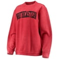 thumbnail image 2 of Women's Pressbox Red Northeastern Huskies Comfy Cord Vintage Wash Basic Arch Pullover Sweatshirt, 2 of 3