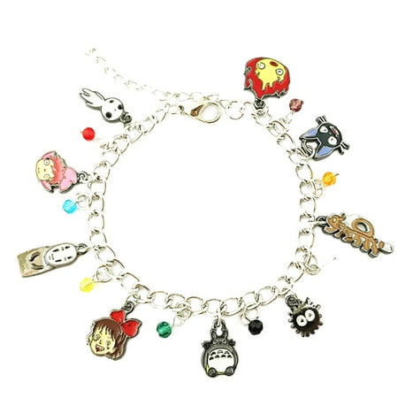 - Studio Ghibli Silver Tone Cartoon Comic Logo Charm Bracelet w/Gift Box by Superheroes