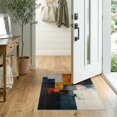 thumbnail image 2 of ODIKA 2'x3' Washable Doormat Black Brown Throw Accent Abstract Modern Splatter with Distressed Blocks for Entryway, Kitchen, Laundry Room, Non-Slip, Low Pile, 2 of 7