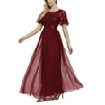 thumbnail image 2 of ROMANCE VICTORY Women's Embroidery Floor-length Empire Waist Bridesmaid Prom Dress, 2 of 6
