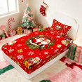 thumbnail image 2 of Manfei Santa Twin Fitted Sheet Holiday Bedding, Gray Red 2pcs 1 Fitted Sheet and 1 Pillowcase, 2 of 4