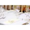 thumbnail image 2 of LINEN FEEL DISPOSABLE MONOGRAMMED GUEST TOWELS | Initial “G” | 24 pc | for Upscale Wedding and Dining (Ivory/Gold), 2 of 4
