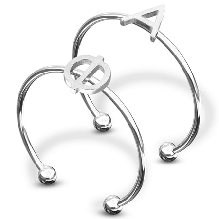 Sorority Shop Alpha Phi Stacking Ring Set - Adjustable Rings with Silver Plating