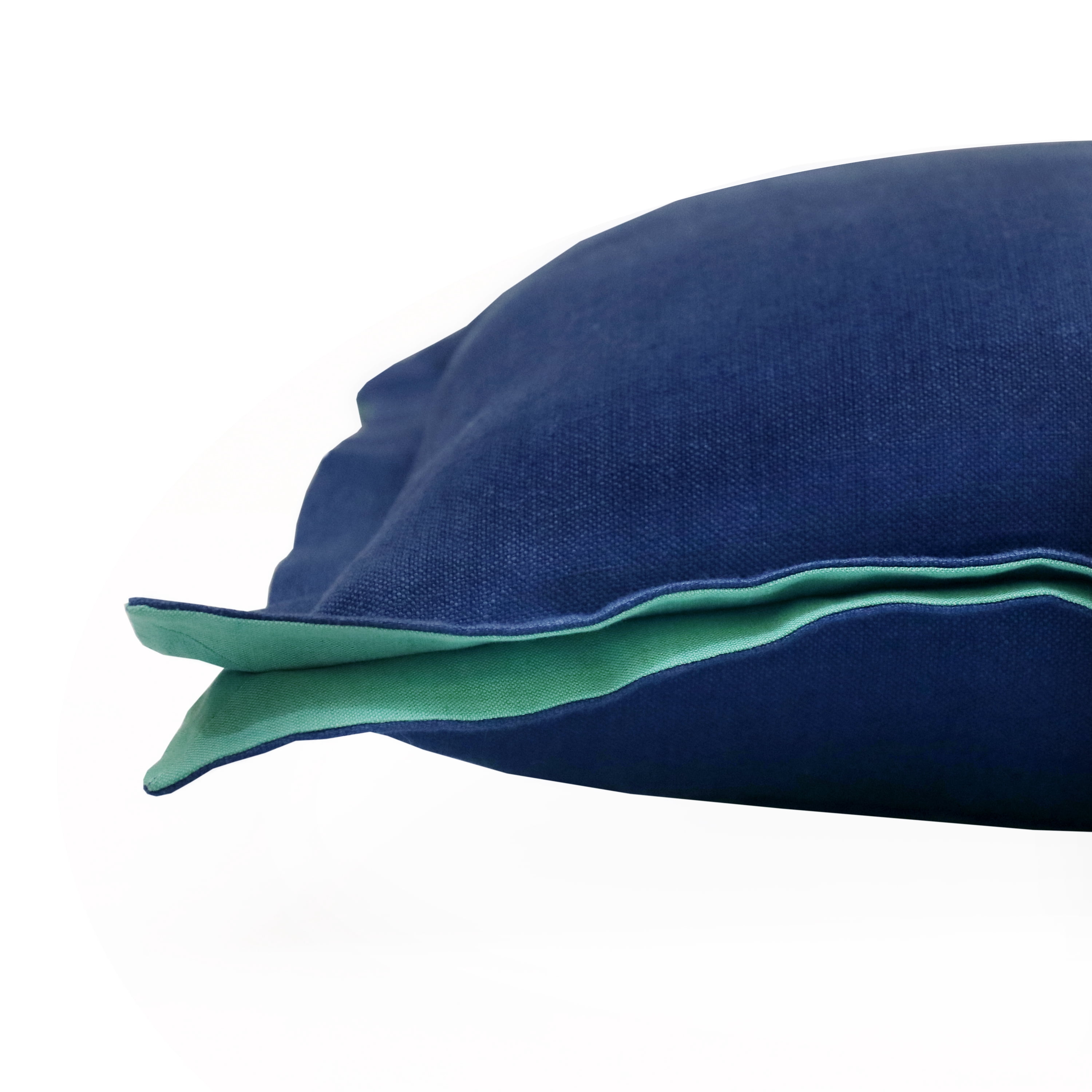 Harlow Hill Faye 20" x 20" Solid Linen Adult Decorative Feather Filled Pillow, Navy