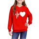 thumbnail image 5 of Sudadera con capucha y estampado de corazón de San Valentín, sudadera de manga larga para niños y niñas, chaqueta para niñas de talla mediana y grande., 5 of 7