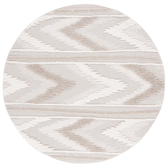 SAFAVIEH Trends Francis Geometric Area Rug, Beige/Ivory, 6'7" x 6'7" Round