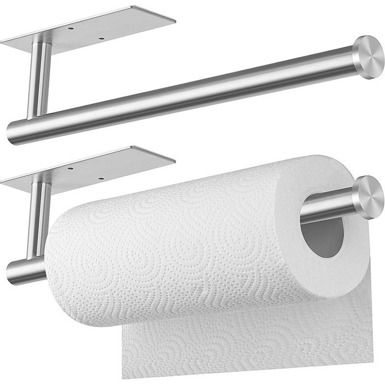 Self-adhesive Paper Towel Holder Roll Tissue Rack Under Cabinet Steel Wall  Mount