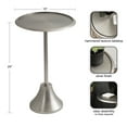 thumbnail image 3 of Kate and Laurel Sanzo Modern Pedestal Side Table, 15 x 15 x 24, Antique Silver, Decorative End Table with Hammered Tabletop for Use as a Bedroom Nightstand or Living Room Accent Table, 3 of 8