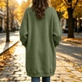 thumbnail image 5 of WIZUTIZ Women's Solid Color Button Front Jacket Mid-Length Long Sleeve Pockets Loose Fit Casual Winter Warm Coat Outerwear, 5 of 7