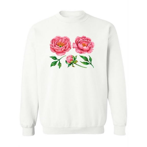 Peonies Watercolor Style. Sweatshirt Women -Image by Shutterstock, Female x-Large