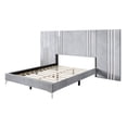 thumbnail image 5 of Home Design Laytec Queen Velvet Upholstered Platform Bed Frame with Rectangular Headboard and Wall Panels, Silver Gray, Easy Assembly, 5 of 6