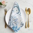 thumbnail image 2 of Blue Coastal Crabs Cloth Napkins, Summer Ocean Seahorse Coral Shells Washable and Reusable Dinner Napkins Set of 8, Table Napkin for Kitchen Party Birthday Wedding Hotel Housewarming 20"x20", 2 of 9